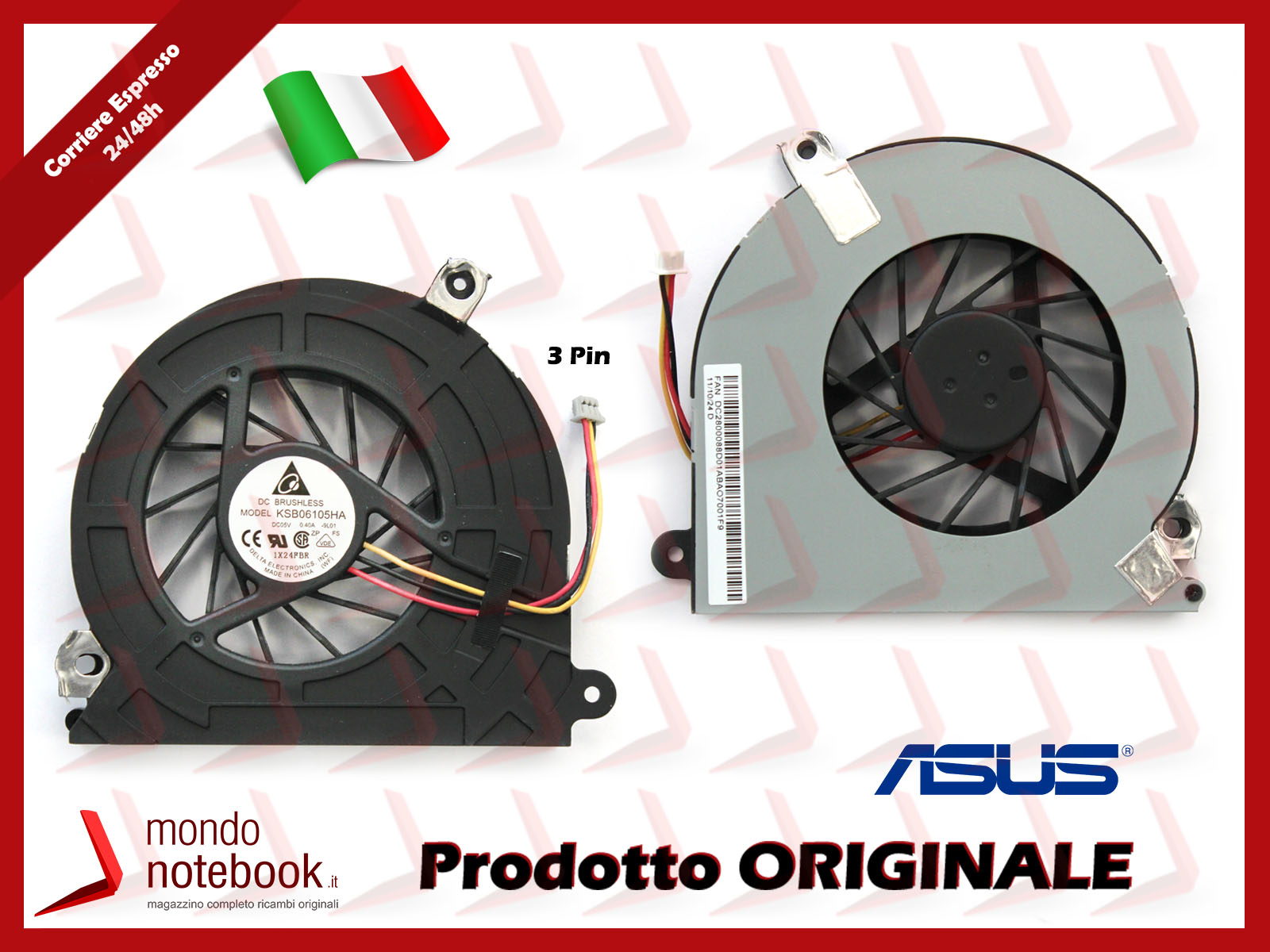 DBTLAP Ventole per CPU da Computer per ASUS K501LX K501UX A501L V505L K501LB5200 K501L 13nb08q1t01011 ns85b014m03 più Fresco Ventilatore