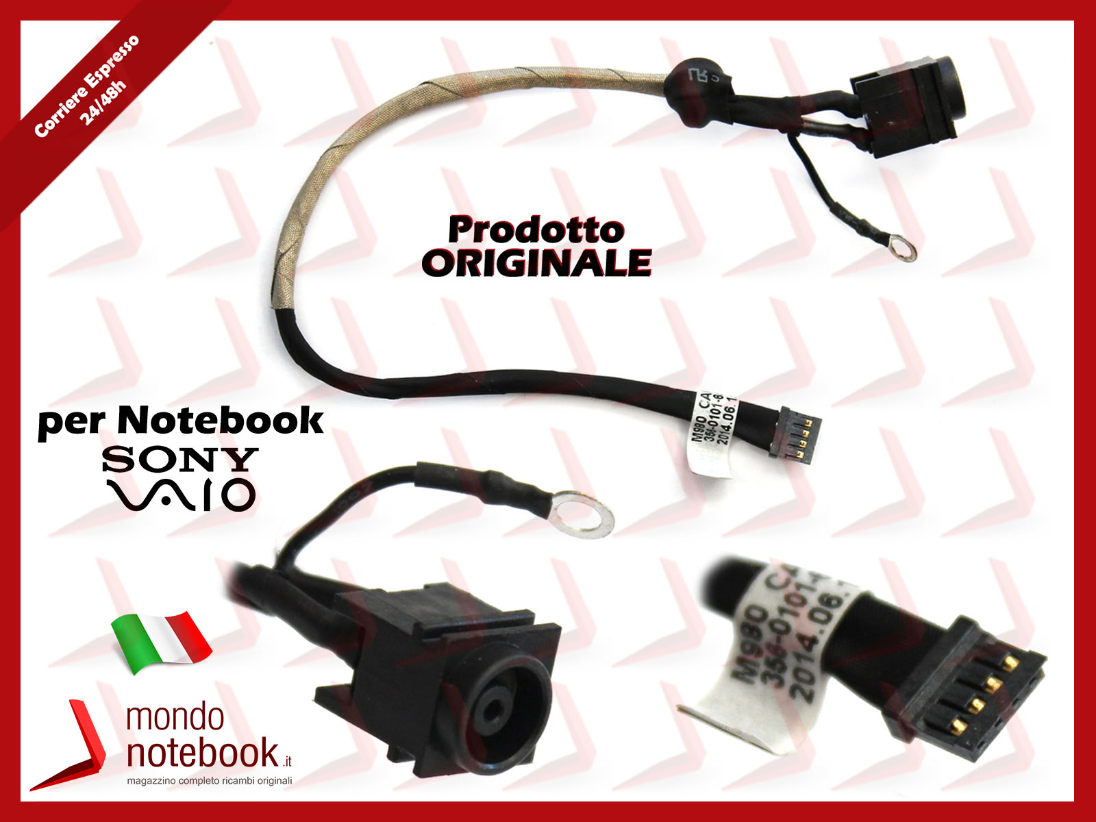 Prise Jack D'alimentation DC + Câble Pour SONY VAIO VPCEC M980 - Réf. 356-0101-6592-A, Occasion