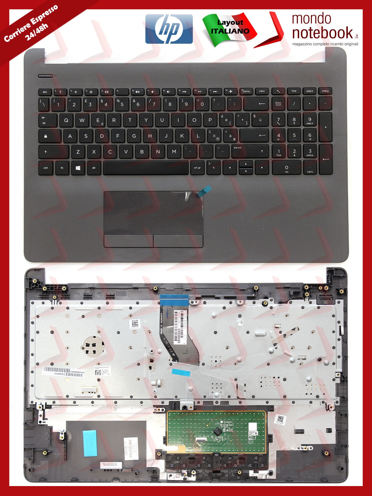 Tastiera Italiana TOPCASE per HP Pavilion 15-BS HP 250 G6 255 G6 256 G6