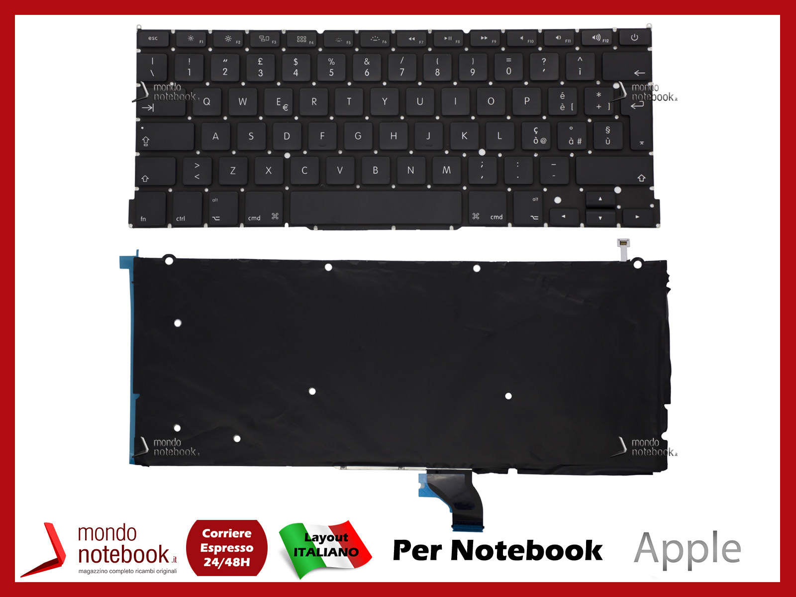 new net - Keyboards - Tastiera Italiana Compatibile con Notebook Mac Book Air 13.3 A2337 Air 10,1 MGN73LL/A 3598 MGN63LL/A A2337 (Anno 2020)[ Senza Frame - Layout ITA
