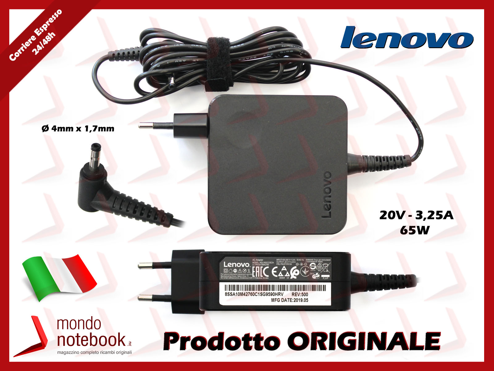 Lenovo ThinkPad T490 (20N2/20N3) Originale USB-C Alimentatore 65 Watt Forma Normale - Foto 11