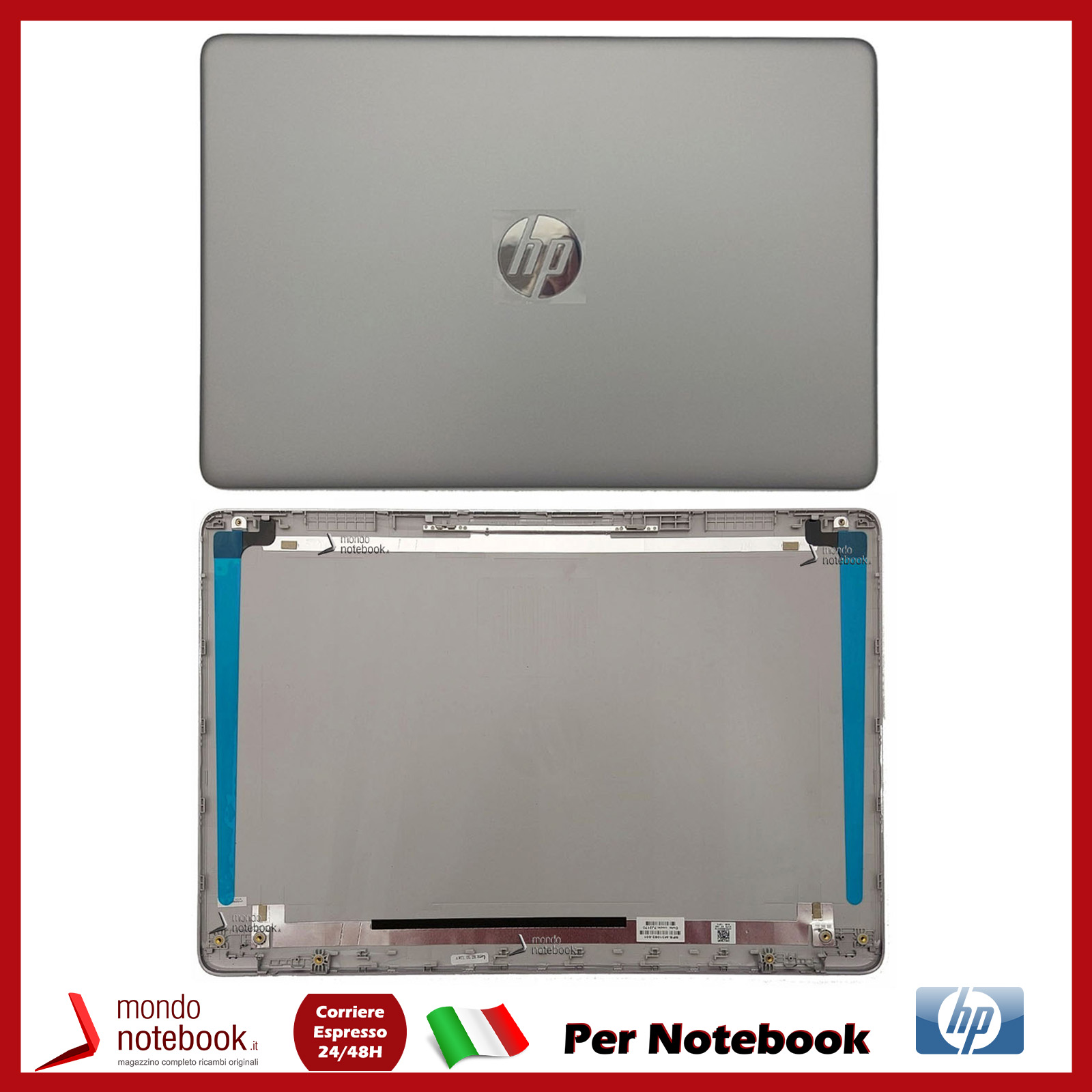 thumbnail interactive-video image 1 of Original HP 250 G8 Silver LID Back Case Cover L53718-001 | For 15-GW 15-DW Series 1 of 3
